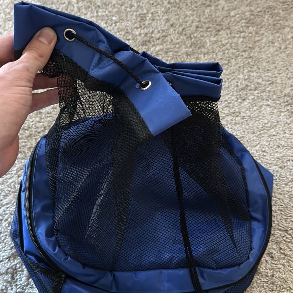 Blue Mesh Drawstring Cooler - Picture 2 of 13